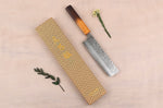 Couteau nakiri 17cm japonais artisanal Wusaki Yaketa VG10 damas chêne brûlé