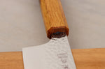 Couteau nakiri 17cm japonais artisanal Wusaki Yaketa VG10 damas chêne brûlé