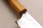 Couteau santoku 17cm japonais artisanal Wusaki Yaketa VG10 damas chêne brûlé