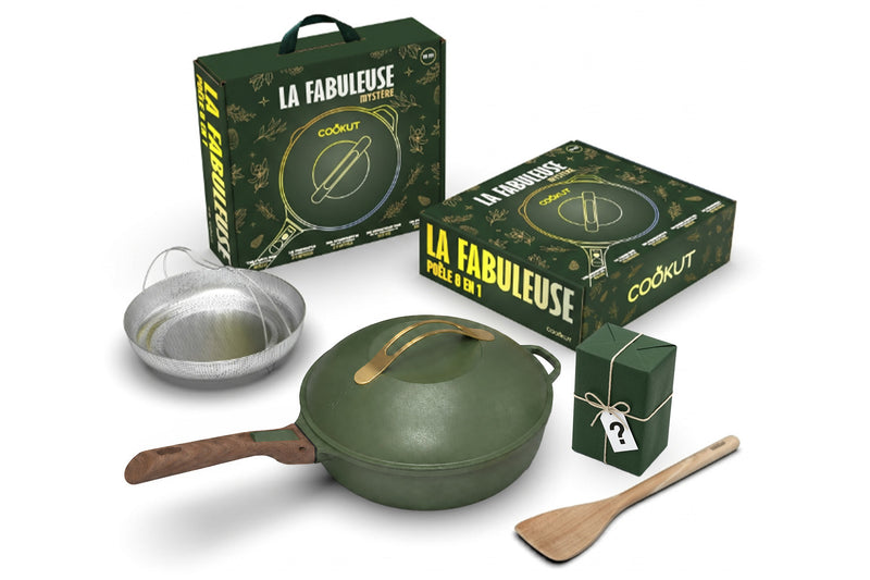 Coffret mystère Cookut La Fabuleuse poêle de Noël 8-en-1 fougère + cadeau offert - 28cm