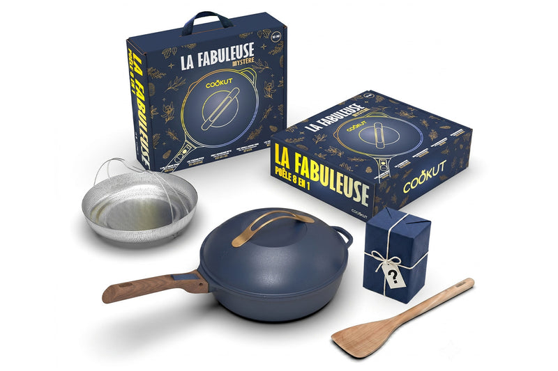 Coffret mystère Cookut La Fabuleuse poêle de Noël 8-en-1 myrtille + cadeau offert - 24cm