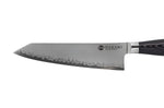 Couteau bunka 20cm Hakami Ajisai lame San Maï manche pakkawood noir et gris