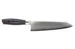 Couteau bunka 20cm Hakami Ajisai lame San Maï manche pakkawood noir et gris