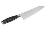 Couteau bunka 20cm Hakami Ajisai lame San Maï manche pakkawood noir et gris