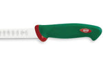 Couteau à saumon professionnel SANELLI Premana lame alvéolée 31cm manche vert
