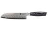 Couteau santoku alvéolé 18cm Hakami Ajisai lame San Maï manche pakkawood noir et gris