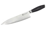 Couteau de chef 20cm Hakami Ajisai lame San Maï manche pakkawood noir et gris
