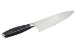 Couteau de chef 20cm Hakami Ajisai lame San Maï manche pakkawood noir et gris