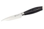 Couteau d'office 9cm Hakami Ajisai lame San Maï manche pakkawood noir et gris