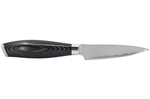 Couteau d'office 9cm Hakami Ajisai lame San Maï manche pakkawood noir et gris