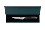 Couteau d'office 9cm Hakami Ajisai lame San Maï manche pakkawood noir et gris