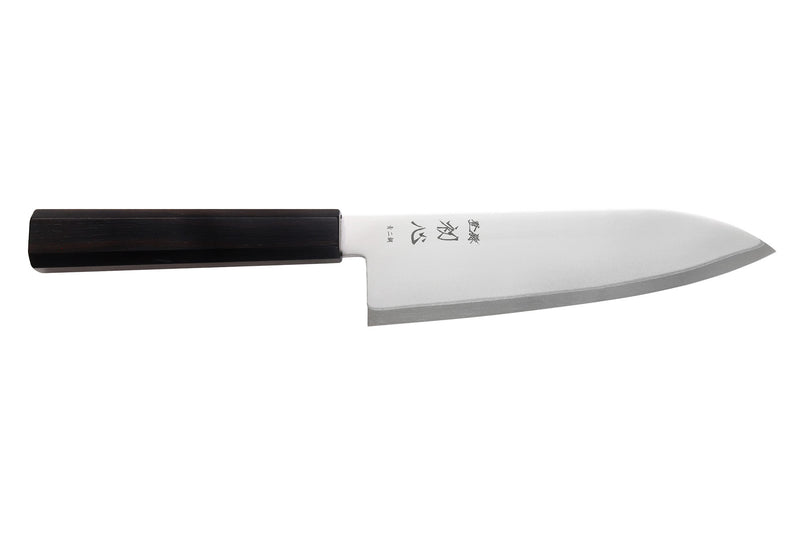 Couteau santoku 17cm japonais artisanal Hatsukokoro Kaijin BS2 ébène