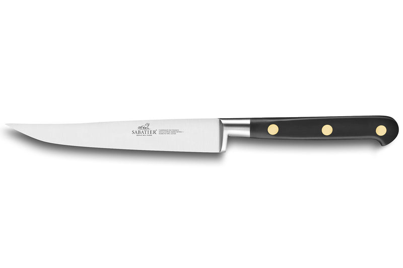 Couteau à steak SABATIER Idéal Inox 100% forgé rivets laiton lisse 13cm