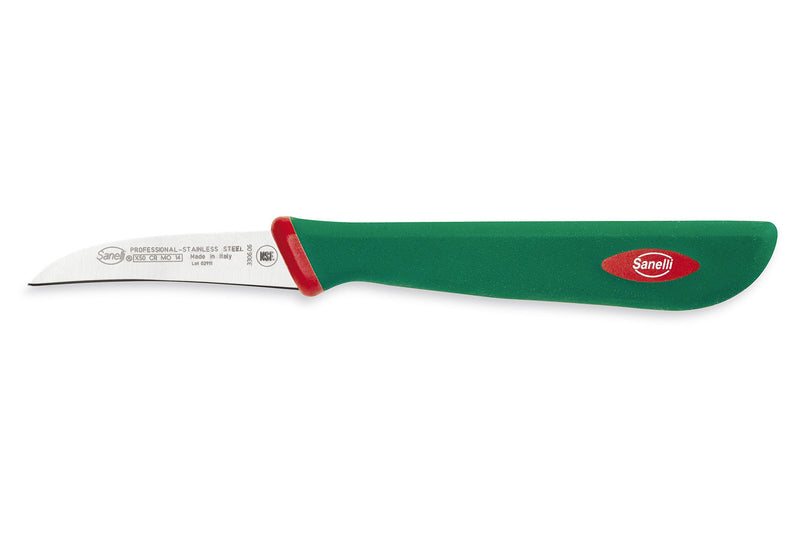 Couteau bec d'oiseau professionnel SANELLI Premana lame 6cm manche vert