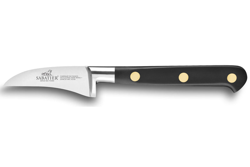 Couteau bec d'oiseau SABATIER Idéal Inox 100% forgé rivets laiton lame 6cm