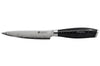 Couteau universel 12cm Hakami Ajisai lame San Maï manche pakkawood noir et gris