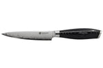 Couteau universel 12cm Hakami Ajisai lame San Maï manche pakkawood noir et gris