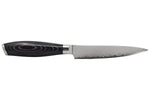 Couteau universel 12cm Hakami Ajisai lame San Maï manche pakkawood noir et gris