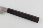 Couteau fuguhiki 33cm Sakai Takayuki BS2 Honyaki poli miroir en ébène et saya en magnolia noir