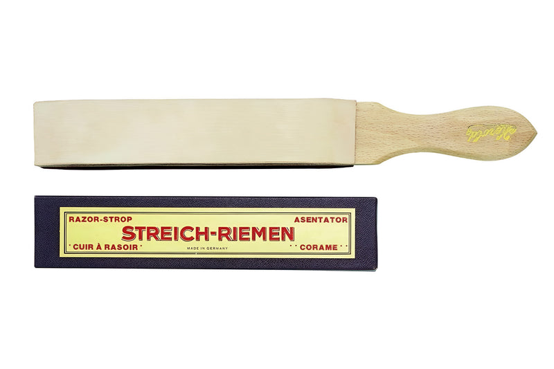 Cuir à rasoir HEROLD 2 côtés peau sur feutre 32cm
