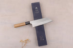 Couteau nakiri kiritsuke 17cm japonais artisanal Nigara Hamono Migaki Tsuchime SG2 teck