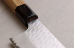 Couteau nakiri kiritsuke 17cm japonais artisanal Nigara Hamono Migaki Tsuchime SG2 teck