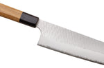 Couteau nakiri kiritsuke 17cm japonais artisanal Nigara Hamono Migaki Tsuchime SG2 teck