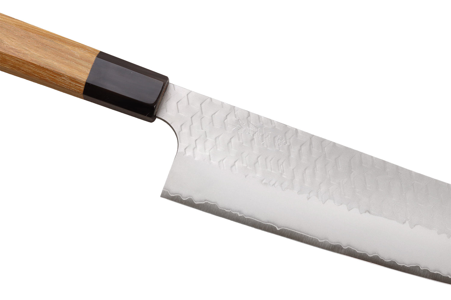Couteau nakiri kiritsuke 17cm japonais artisanal Nigara Hamono Migaki Tsuchime SG2 teck