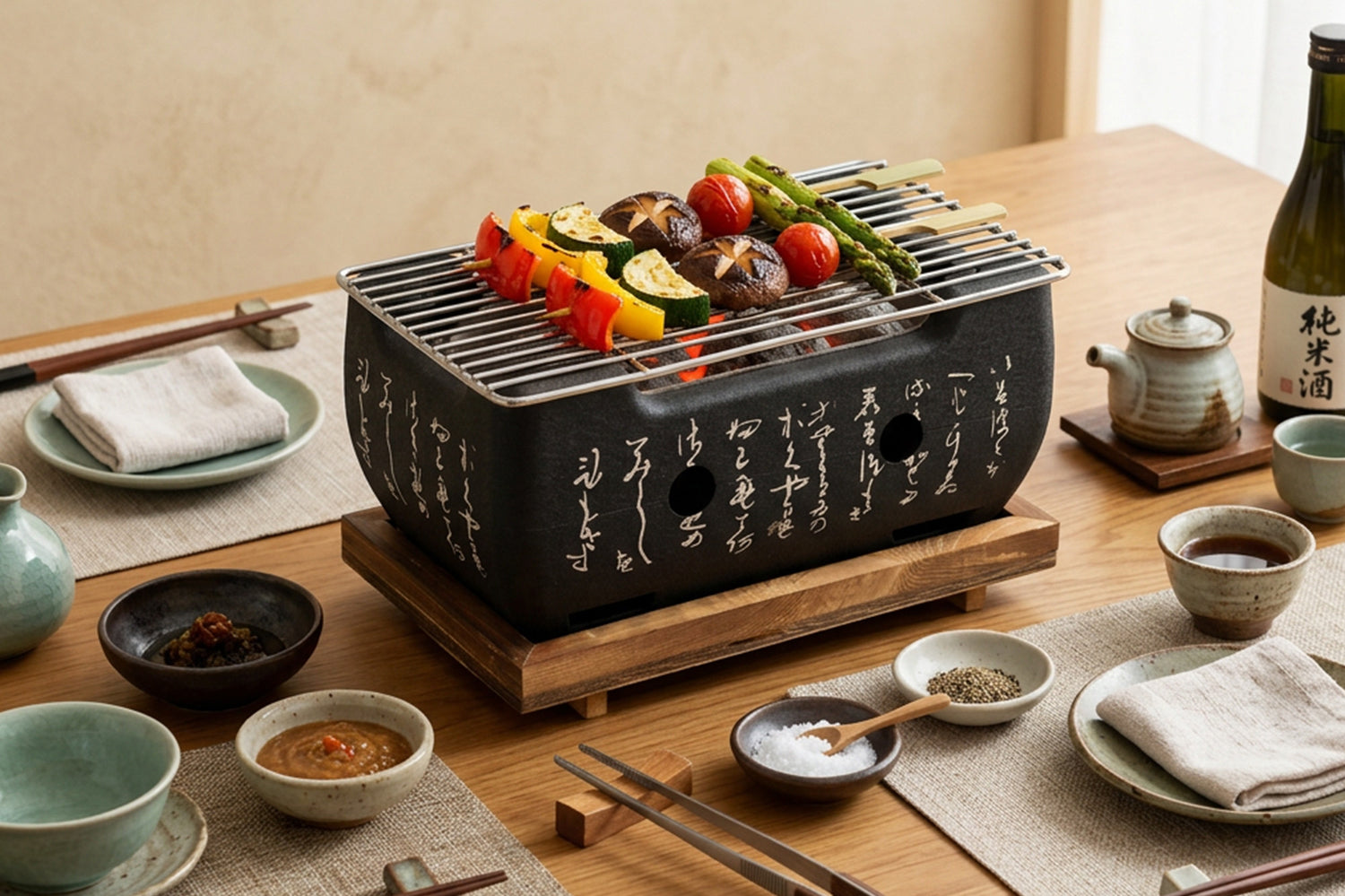 Barbecue de table Wusaki style japonais 24x12,5cm au charbon de bois