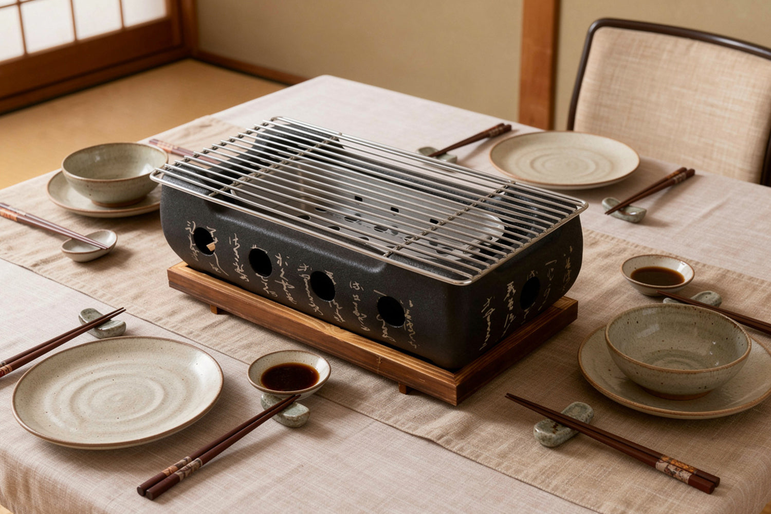Barbecue de table Wusaki style japonais 34x17cm au charbon de bois