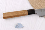 Couteau universel 14cm japonais artisanal Hatsukokoro Chromax manche en teck