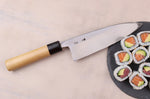Couteau deba 18cm japonais artisanal Sakai Takayuki Honkasumi pour gaucher