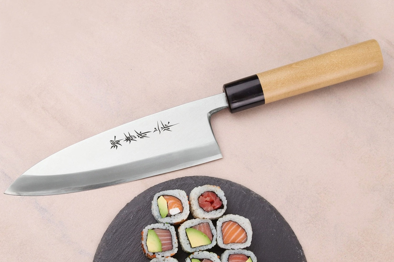 Couteau deba 18cm japonais artisanal Sakai Takayuki Honkasumi pour gaucher