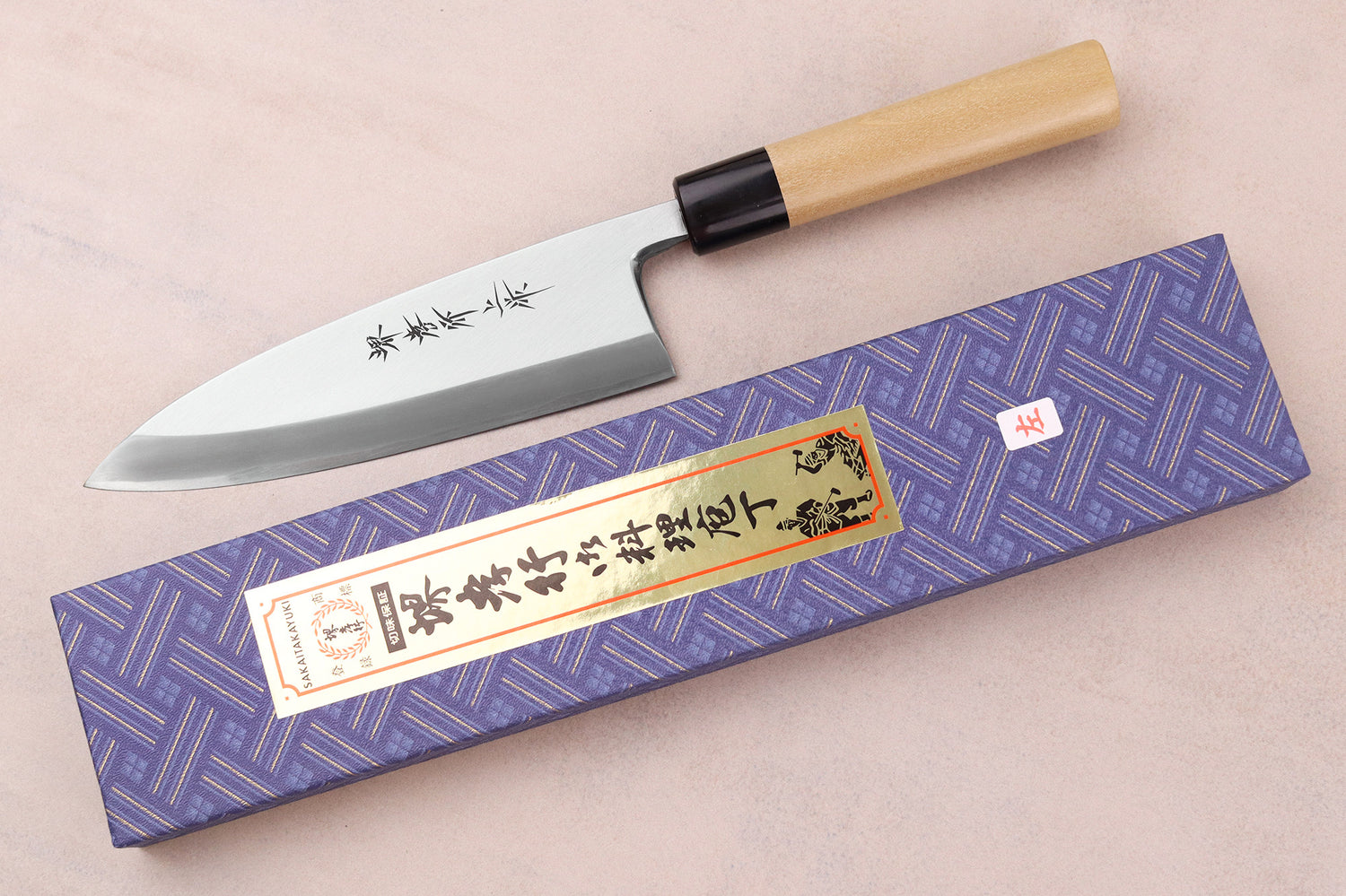 Couteau deba 18cm japonais artisanal Sakai Takayuki Honkasumi pour gaucher