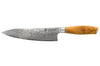 Couteau de chef 20cm Hakami Tsubaki lame damas manche en olivier