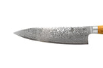 Couteau de chef 20cm Hakami Tsubaki lame damas manche en olivier