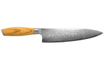 Couteau de chef 20cm Hakami Tsubaki lame damas manche en olivier