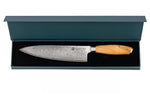 Couteau de chef 20cm Hakami Tsubaki lame damas manche en olivier