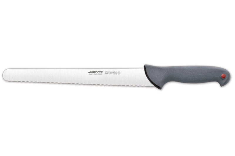 Couteau à génoise professionnel Arcos Colour Prof semi flexible dentelé 30cm