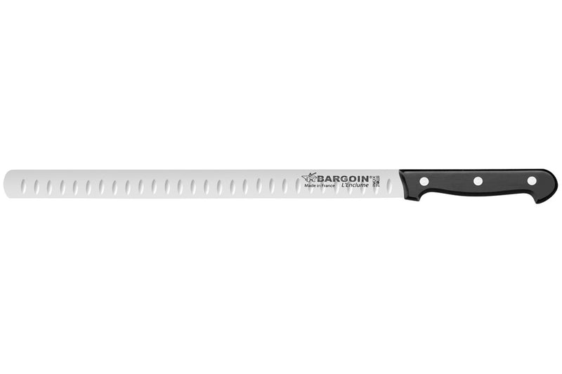 Couteau à jambon alvéolé 33cm largeur 24mm 3 rivets Bargoin