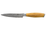 Couteau universel 12cm Hakami Tsubaki lame damas manche en olivier
