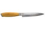 Couteau universel 12cm Hakami Tsubaki lame damas manche en olivier