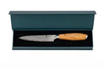 Couteau universel 12cm Hakami Tsubaki lame damas manche en olivier