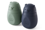 Set 2 gourdes à compote Monbento Yummy réutilisables pour bébés et enfants vert & bleu