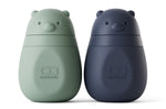 Set 2 gourdes à compote Monbento Yummy réutilisables pour bébés et enfants vert & bleu