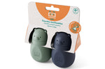Set 2 gourdes à compote Monbento Yummy réutilisables pour bébés et enfants vert & bleu