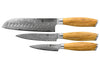 Coffret 3 couteaux Hakami Tsubaki lame damas office + universel + chef