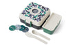 Boîte à sandwich enfant Monbento Snacky avec couverts bleu camo
