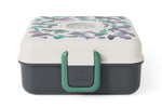 Boîte à sandwich enfant Monbento Snacky avec couverts bleu camo