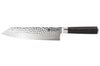 Couteau bunka 20cm Hakami Sakura lame martelée et manche pakkawood marron